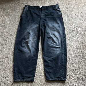 Bershka Men's Dark Gray Relaxed Jeans